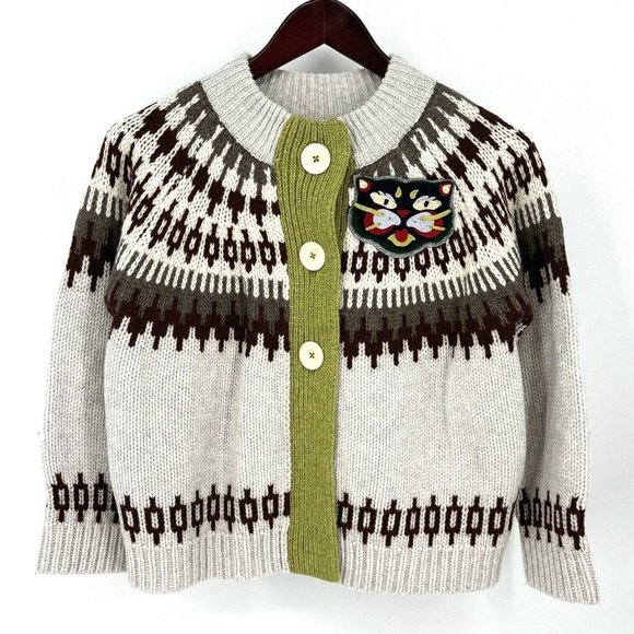 NWT $190 Anthropologie x The Reeds Fair Isle CAT Wool Cardigan Sizes XS & PXS - Picture 5 of 12